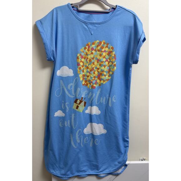 Disney Pixare Up Adventure is Out There Blue Pajama Gown Women's XS/S Balloon - Picture 1 of 7